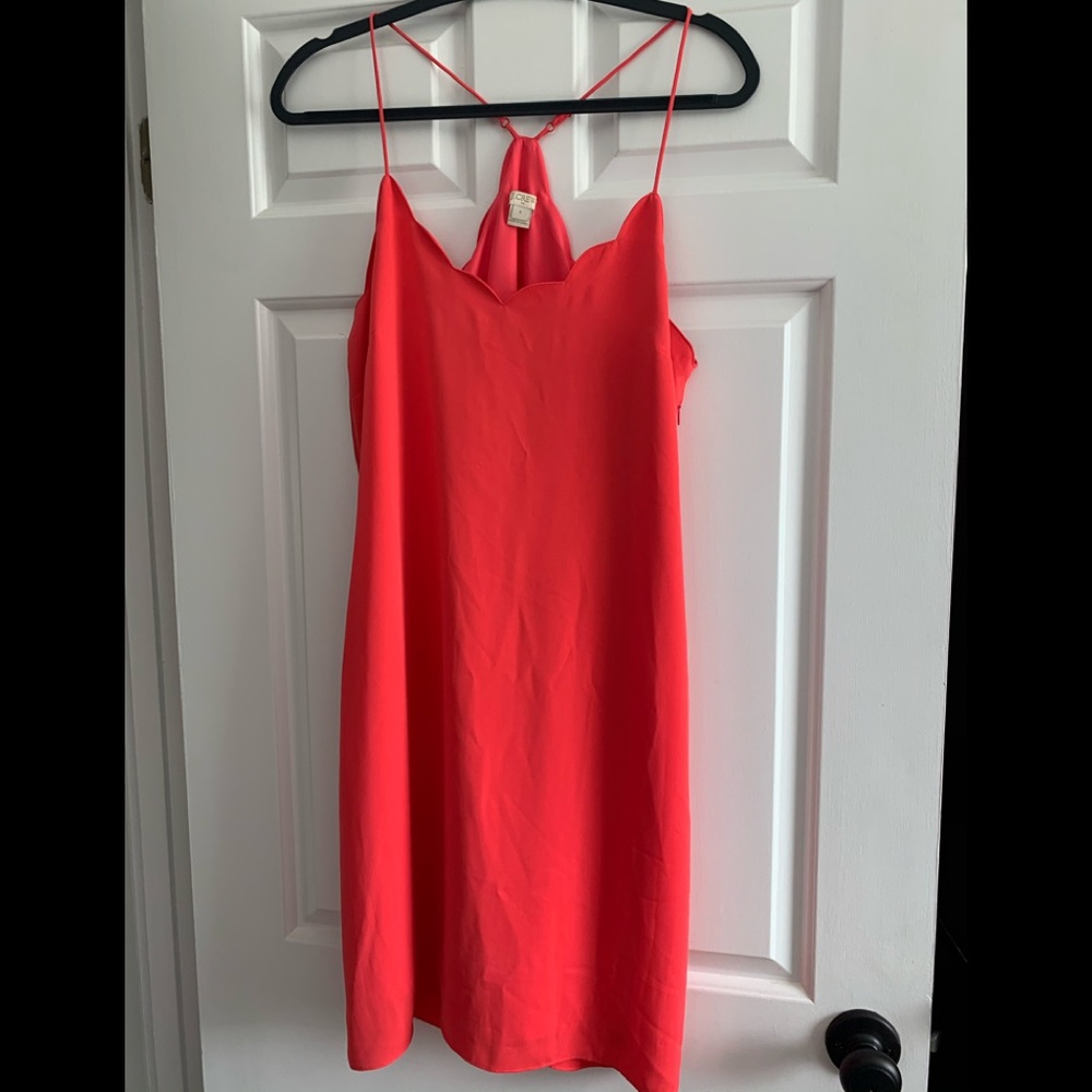 J Crew dress with scallop neckline